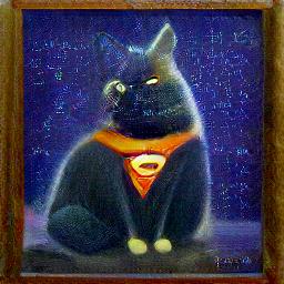 generated: a super math wizard cat, richly textured oil painting #0